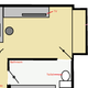 A top-down view of my office made in MS Paint. The gray circle is my office chair. I forgot to label it. I’m sorry.